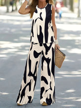 2024 Summer Women's Sleeveless Top And Long Pants Set Fashion Ladies Short Tank Top Daily Casual Ladies Long Wide Leg Pants