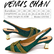 Venus Chan Black Hollow Design With Pointed Shoes And Fashion Three-Dimensional Bag Cozy Rhinestones Are Suitable For Parties