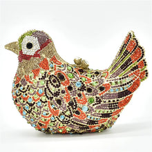 Latest Design Women Wedding Clutches Bags Purse for Bride Colorful Diamonds Purse Handbag Animal Bird Handmade Bridal Purses