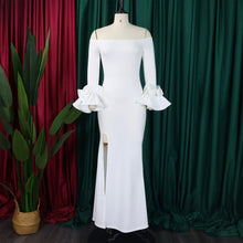 FairyShely Solid 2025 Off Shoulder Plus Size Dress Women Long Sleeve Large Big Bodycon Dresses Lady Party Tight Curvy Dress