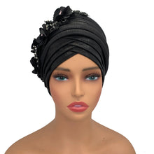2024 New African Women's Turban Cap Nigeria Auto Gele Headtie Already Made Wedding Geles Female Head Wraps with Diamond Flower