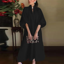 2023 New Elegant Maxi Dresses For Women Casual V Neck Long Sleeve White Party Dress Women Casual Half Sleeve Loose Long Dress