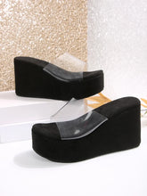 Trade Big Size New Style One-Strip Transparent Toe Exposed Platform Thick-Heeled Waterproof Platform Slippers Women's Slippers