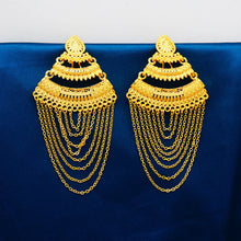 Luxury African Gold Color Tassel Drop Dangle Earring For Wedding Party Jewelry Dubai Arabic Indian Copper Long Hanging Earrings