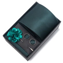 Top Grade Fashion 8 cm Wide Tie Sets Blue Stripe Men's Gravata Handkerchief Cufflink Box Fit Group Workplace Wedding Tie