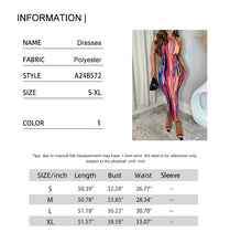 2024 Summer New Women's Round Neck Irregular Colourful Pattern Long Dress Colourful Maxi Dress