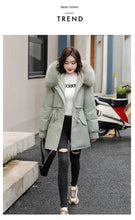 Women's Long Fashionable Hooded Winter Fur Collar Jacket