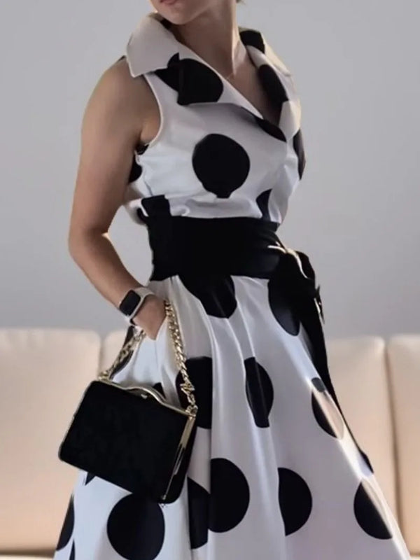 Modigirl 2025 Summer Ladies Polka Dots Elegant Dress Daily X-Line Fit & Flare Shirt Dress for Women Party Evening Prom Dresses