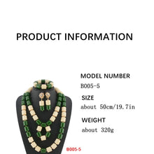 Nigeria Wedding Jewelry Set Imitation Coral Beads Golden Pendant Necklace for Women Resin Material African Bride Accessorise