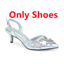 2025 New Designer Specials Italian Women Heels Shoes and Bag Set Coffee Colour Comfortable Women Pumps with Rhinestone for Party