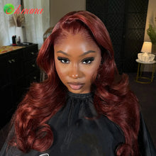 Brazilian Reddish Brown 13x4 13x6 HD Lace Front Wigs Body Wave Human Hair Copper Red 200%Density Lace Frontal Wig Long 34 36Inch