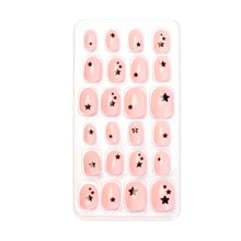 24Pcs/Set Kids Candy Flower Cute Fake Nails Detachable Full Cover False Nails Press On Nails Children Girls Nail Decoration Gift