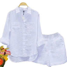 2 Pcs/Set Women Shirt Shorts Set Loose Long Sleeves Solid Color Elastic Waist Irregular Hem Lapel Female Spring Autumn Outfit