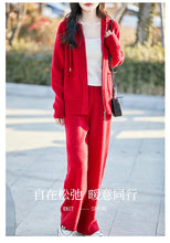 100% Merino wool fall/winter new women's sweater crewneck hooded Cardigan Fashion all-in-one warm pants suit