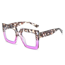 Big Oversized Square Eyeglass Frames Women Trendy Gradients Transparent Computer Optical Lenses Glasses Anti Blue Lens Eyewear