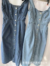 PinePear Sleeveless Strap Dress Women 2025 Summer Single-Breasted Pockets Denim Dresses Woman Light Blue A Line Long Dress