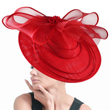 Eegant Wedding Big Size Fascinator Hat Women Flower Multimodal Hair Top Clips Hat Ladies Cocktail Church Party Hairdress