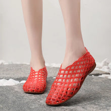 Summer Mesh Hole Flat Sandals For Women Jelly Shoes Elegant Fisherman Loafers Walking Comfy
