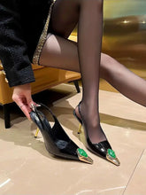Women's Gem Metal Pointed Temperament High Heels with Sexy Empty Sandals