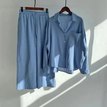 Women's Retro Cotton Linen Shirt Set High Waist Loose Pants Two Piece Suit Traditional Chinese Style Clothing Ensemble