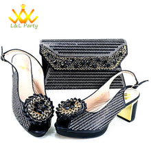 2025 Special New Arrivals Italian Women Shoes and Bag to Match in Green Color with Platform Shinning Crystal Sandal for Wedding