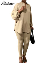 Mlaiscsr Causal Solid 2 Piece Set Women V Neck Loose Fit Tops and Legging Jogger Pants Suit Stretwear Birthday Tracksuits Outfit