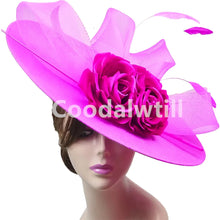 Big Flower Fascinators Hat Headpiece Women Kentucky Church Millinery Cap Ladies Derby Feather Pillbox Fascinator Hats