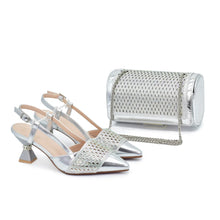 New Design Nigerian Wedding Matching Shoe and Bag Decorated with Rhinestone Wedding Shoes and Bags Set for Women Italian 2025