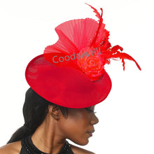 New Fashion Flower Fascinator Wedding Headpiece Women Party Dinner Pillbox Cap With Flower Hair Accessories Ladies Feather Cap