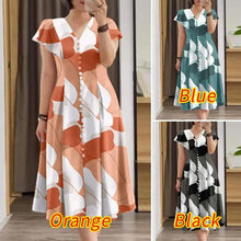 ZANZEA Summer Fashion Women's Printed Dress Short Sleeve V-Neck Robe Casual Holiday Sundress Elegant Fitted Wiast Vestidos 2025