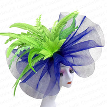 Kentucky Derby Big Fascinator Hat Women Wedding Elegant Feather Pillbox Cap Royal Party Headpiece Ladies Evening Church Chapeau