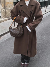 Women's Winter Double Breasted Long Sleeve Lapel Blends Jacket