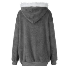 Women's Winter Fashionable Hooded Fleece Solid Color Jacket
