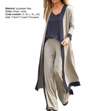 Three-Piece Sets Women Outfit Long Cardigan Sling Tops Wide Leg Pants Suits Casual Cardigan Straight Leg Trouser V Neck Camisole