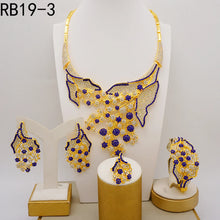 Dubai Gold Plated Jewelry Set Rhinestone Luxury Necklace Wedding Accessories Accessories