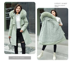 Women's Winter Parka Hooded Fur Collar Jacket