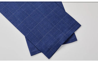 High-end Brand Classic Blue or Gray Plaid Men's Casual Business Suit Retro Official Suit Groom Wedding Dress Jacket Vest Pants