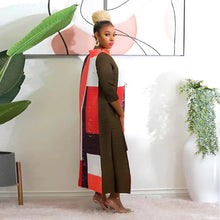 2023 Fashion African 3/4 Sleeve Polyester Plus Size O-Neck Pleated Long Dress Dashiki African Clothes African Dresses for Women