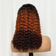 Double Drawn 250% Density Ombre 18 Inches Water Wave Curly Human Hair Wigs 13x4 Transparent Lace Frontal Hair Wig for Women
