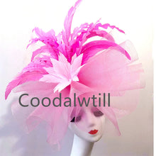 Kentucky Derby Big Fascinator Hat Women Wedding Elegant Feather Pillbox Cap Royal Party Headpiece Ladies Evening Church Chapeau