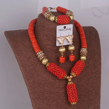 Dudo Orange Balls Artificial Coral Necklace African Beads Jewelry Sets Women Necklace Earrings Bracelet