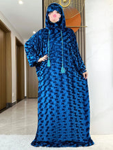 High Quality Velvet Fabric 2025 Ramadan Muslim Lady's Abaya Two-Hats Dubai Turkey Style Islamic Prayer Clothing Kaftan Dress