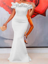 Plus Size Summer Sleeveless Dress Women Ruffle Pleated Off Shoulder Elegant Modis Ladies Dresses Slim Bodycon Ruffle Woman Dress