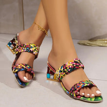Women Sandals New Square Heels Heeled Shoes New Trendy Fashion Sandals Women Comfortable Thick-soled Slippers Sandalias De Mujer