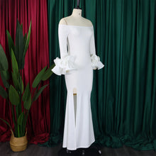 FairyShely Solid 2025 Off Shoulder Plus Size Dress Women Long Sleeve Large Big Bodycon Dresses Lady Party Tight Curvy Dress