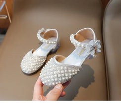 Girls Sandals Fashion Summer New Sequin Princess Shoes Bow Children's Sandals Non-slip Kids Performance Shoes J281