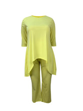 Women Two Piece Sets Pant Set Round Neck Matching Sets Casual Loose Irregularity Tops Long Pants Elegant Splice Y2k Streetwear