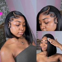 200 Density Straight Short Bob Lace Wig 13x4 Lace Closure Bob Wigs 100% Human Hair 4x4 Lace Front Wig For Black Women 12 14 Inch