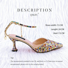 New Gold Glitter Fabric Pointed Toe High Heels With A Variety Of Shapes Of Rhinestones Fashion Party Ladies Shoes And Bag