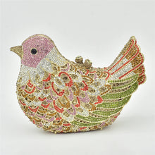 Latest Design Women Wedding Clutches Bags Purse for Bride Colorful Diamonds Purse Handbag Animal Bird Handmade Bridal Purses